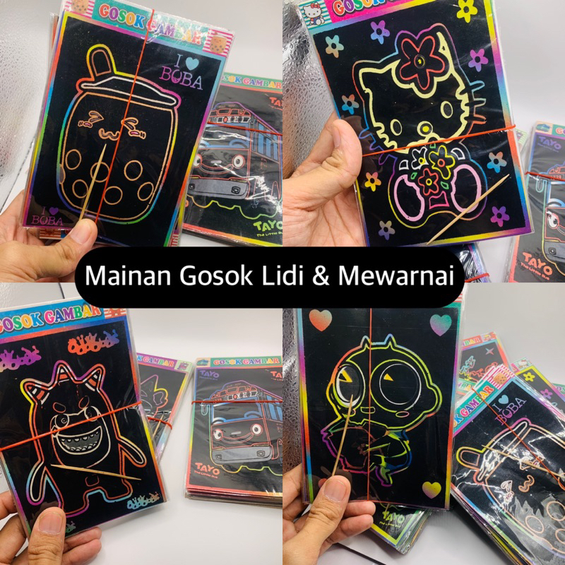 (PH) MAINAN GOSOK LIDI MEWARNAI | Mainan edokasi anak