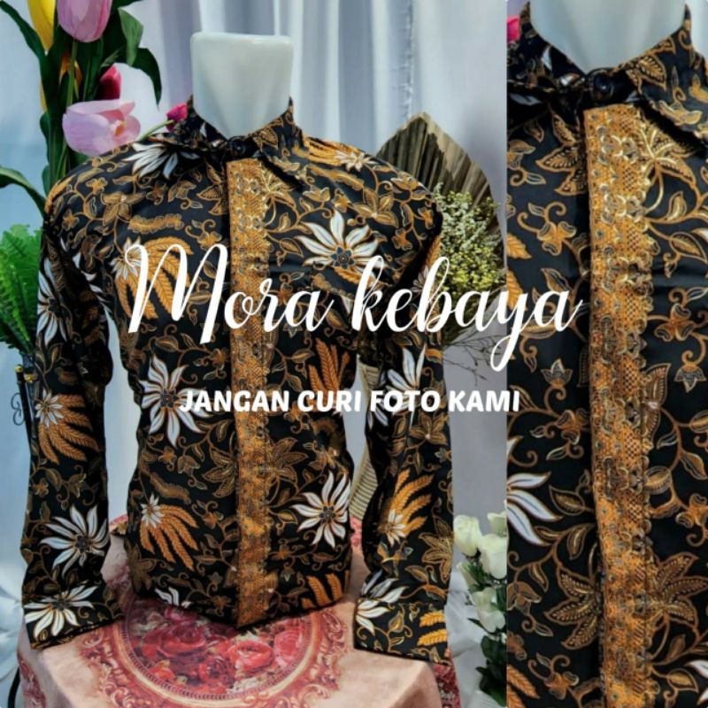 Batik pria lengan panjang/kemeja batik/pisang gold