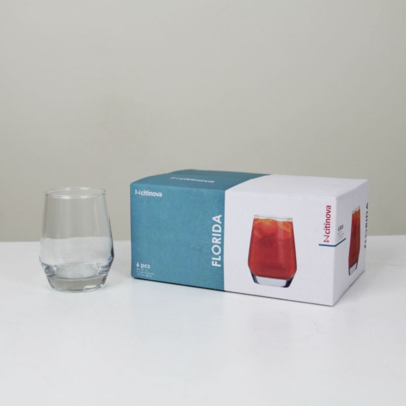 GELAS CITINOVA FLORIDA/ GELAS MINUM KACA / 6 PCS