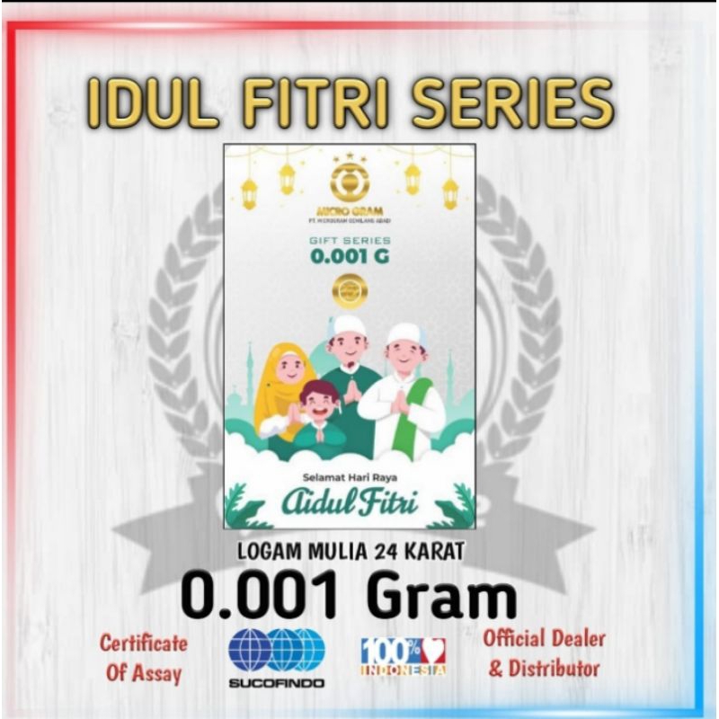 Micro Gram Gift Series RAMADHAN / IDUL FITRI Emas Mini 24 Karat