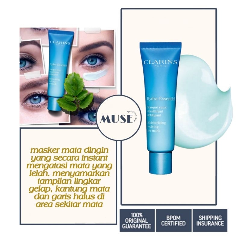Clarins Hydra Essentiel Moisturizing Reviving Eye Mask / Eye Cream / Eye Serum / Total Hydrate Eye Mask Balm
