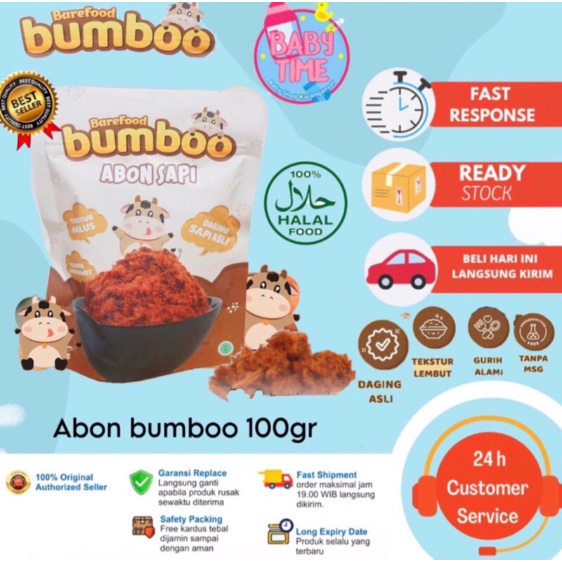 BUMBOO Abon Asli - Tekstur Lembut MPASI Si Kecil - Sumber Protein - Tanpa MSG - Tanpa Pengawet