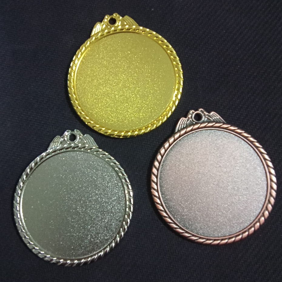 Logam Medali Mendali Emas Perak Perunggu polos polosan kosongan