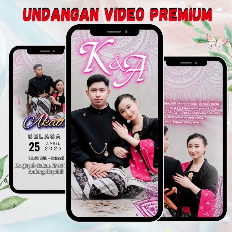 Undangan Digital Video / Pink Mandala luxury / undangan video /undangan virtual /undangan digital/ u