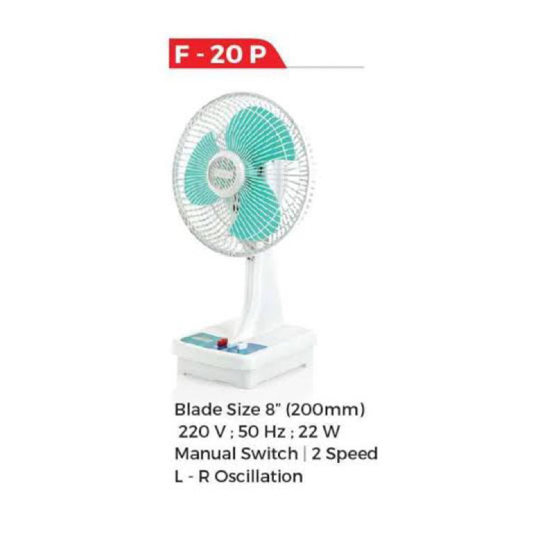 Kipas Angin desk fan maspion F20P / F 20 P kipas meja mini