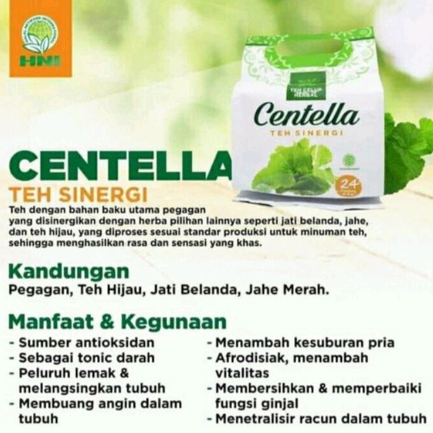 

Teh Herba Centella Pegagan, melancarkan peredaran darah, 24bagx2gr