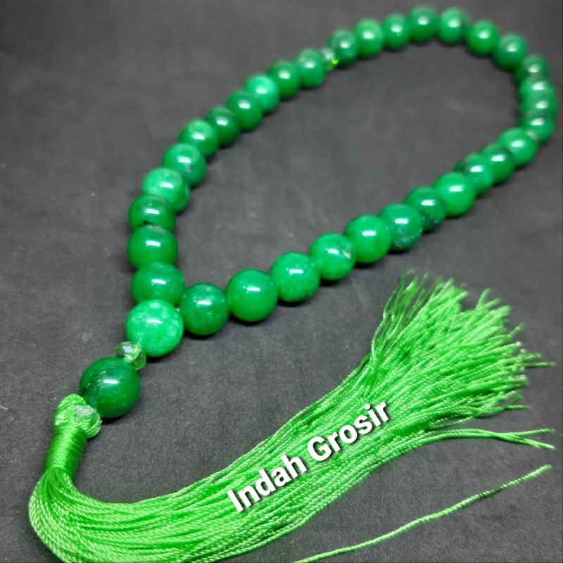 TASBIH GIOK HIJAU BELANG 10MM 33BUTIR ORIGINAL