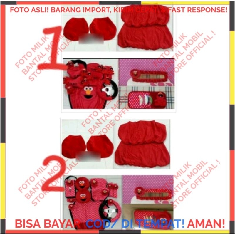 SET CAR SARUNG COVER BANTAL HEADREST SANDARAN KEPALA LEHER JOK TISU TISSU TISUE TISSUE STIR SETIR SA