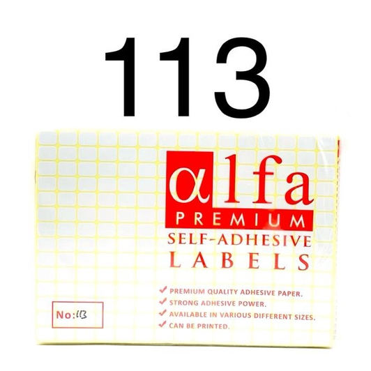 

STICKER LABEL ALFA 113 / Stiker Sticker Label Nama Undangan Harga Alfa No 113 / 9 mm x 12 mm