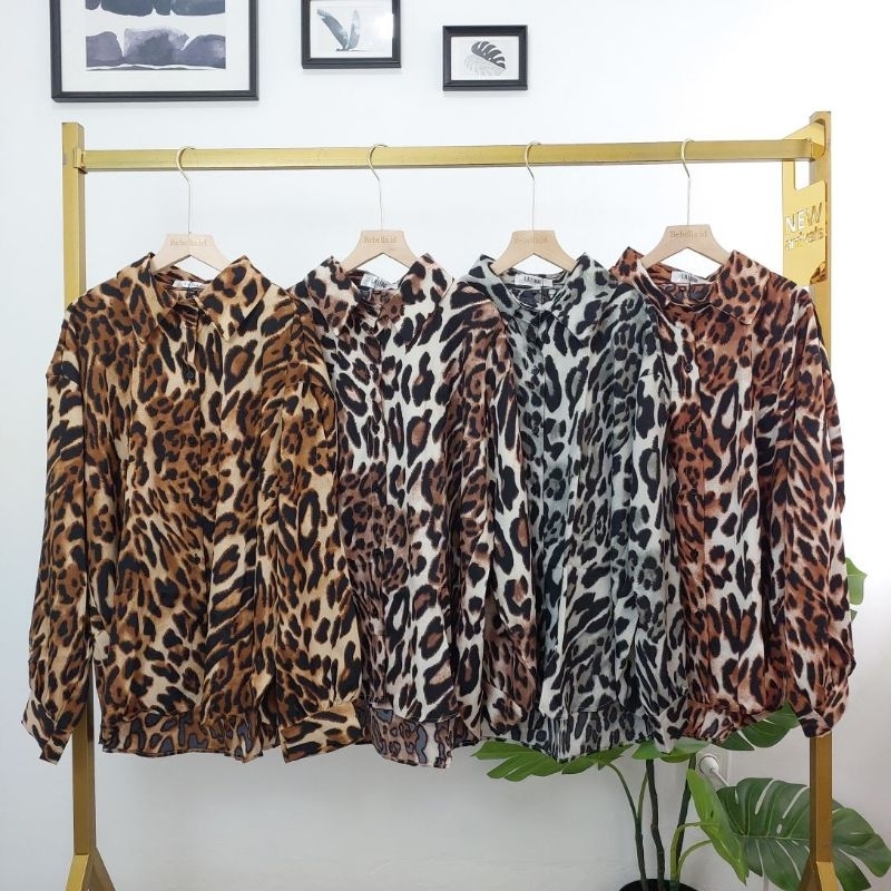 KEMEJA LALUNE LEOPARDDD OVERSIZE 100% ORIGINAL IMPORT BANGKOK