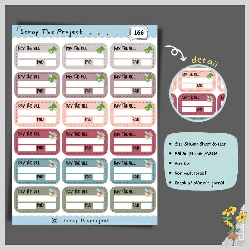 

STICKER PLANNER JOURNAL / STICKER PAY THE BILL / STP - 166