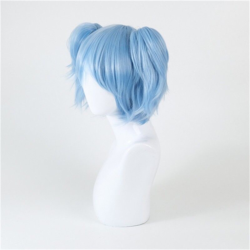 Wig Sally face cosplay Props sally Latex face mask Wig short blue Heat Resistant