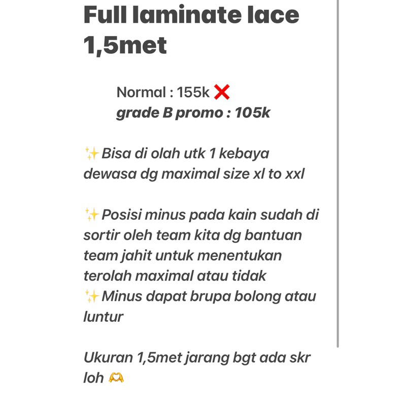 (Laminate Metalic 1,5m DISKON!!