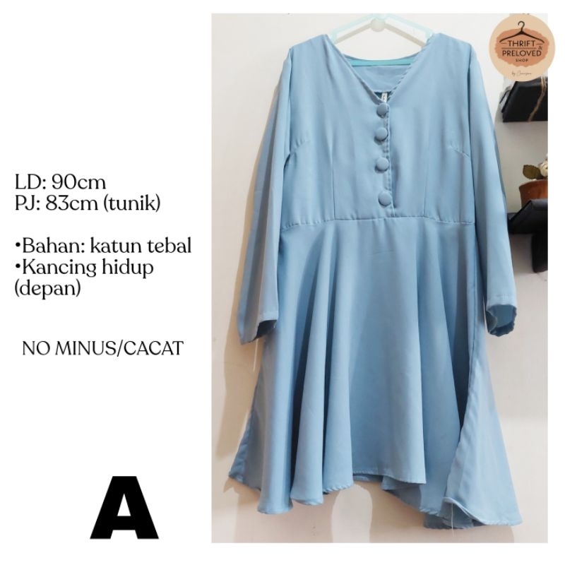 PRELOVED TUNIK Katun | Tunik Polos | FREE SCRUNCHIE