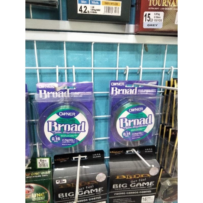 [BACA JUDUL DAN DESKRIPSI] SENAR OWNER BROAD 0.16 0.14 ECER PER METER