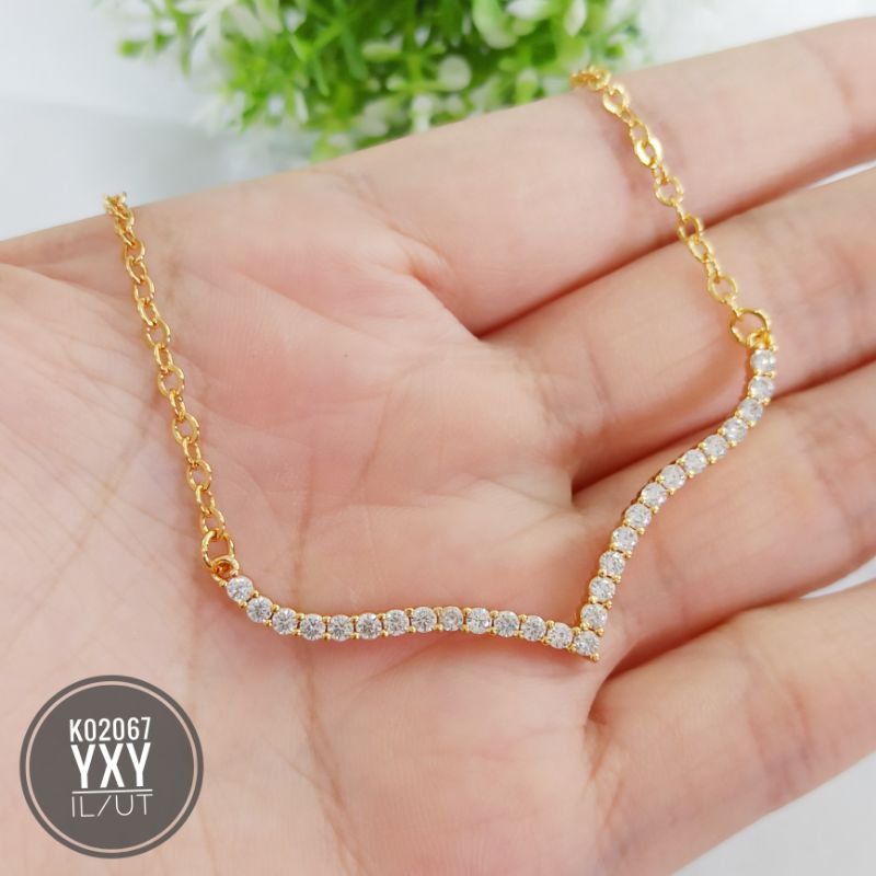 Kalung yaxiya fuji rantai permata gold K02067