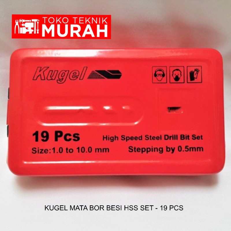 Kugel Mata Bor Besi Set 19 Pcs Drill Bit HSS   19 pcs/set