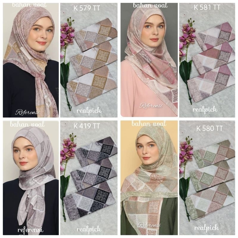 jilbab voal motif premium laser cut terbaru