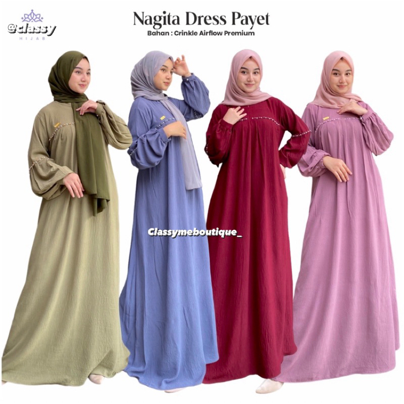 Mutiara dress lebaran crinkle terbaru variasi mute mewah // Gamis modern 2023 lebaran mewah // gamis