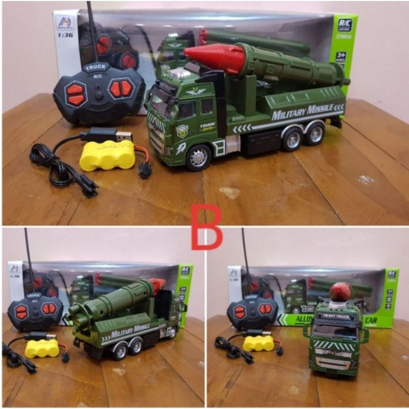 Mainan Remote Control Mobil Truk Militer RC Alloy militer 338-7