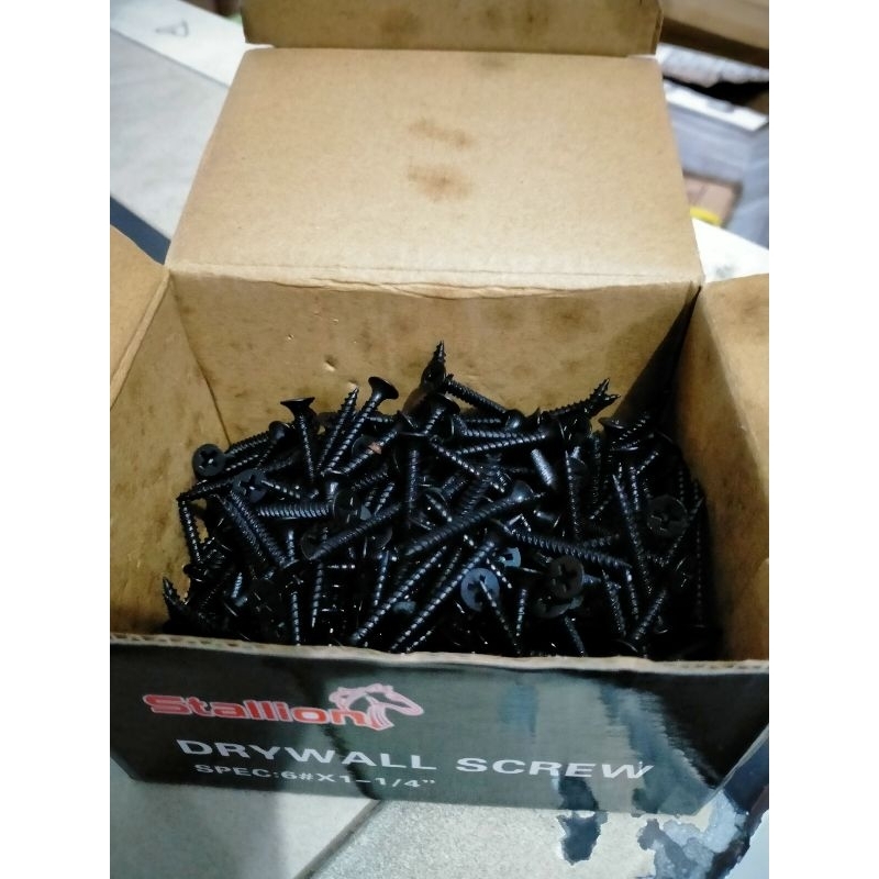 sekrup gypsum stallion 1&quot; 11/4&quot; 11/2&quot; 2&quot; 1box sekrup hitam gipsun