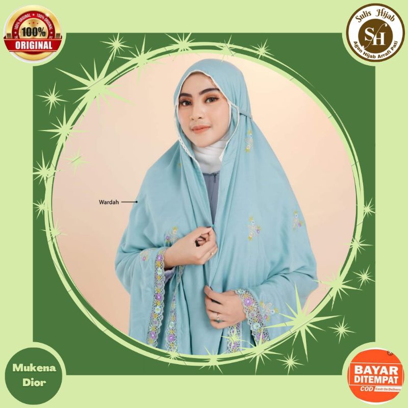 mukena mukenah rukuh alat perlengkapan sholat wanita dewasa potongan polos dior arrafi best seller d