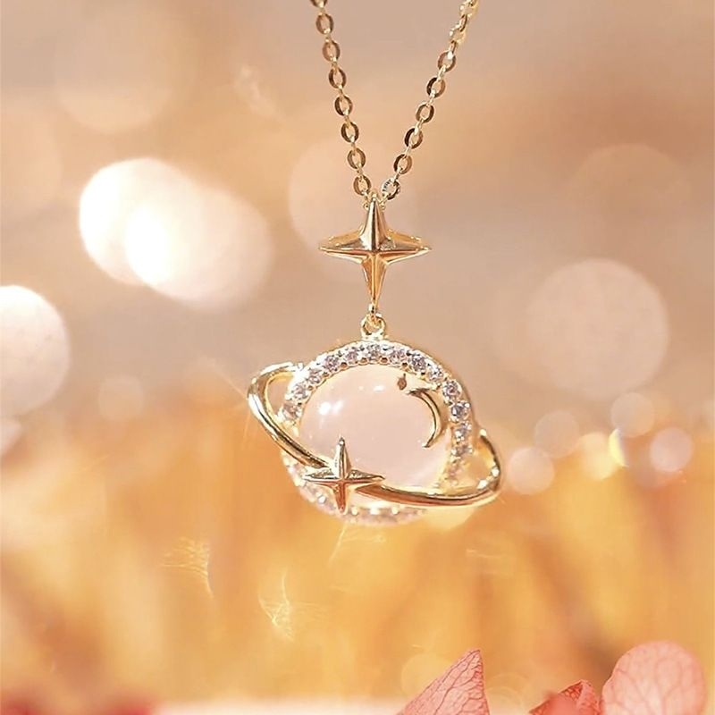 Clafel & Co - UNIVERSE Kalung Wanita Titanium perhiasan aksesoris Plated berlian per jewelry