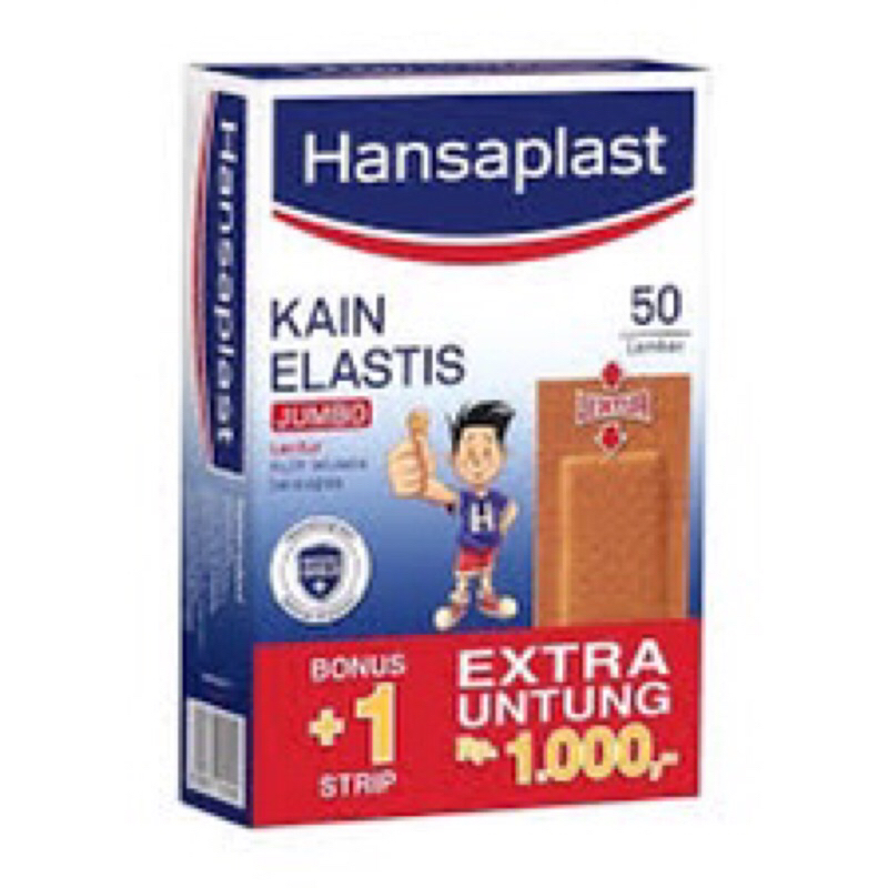 HANSAPLAST JUMBO ISI 50’S PLESTER LUKA PLESTER ELASTIC PLESTER KAIN #AMG