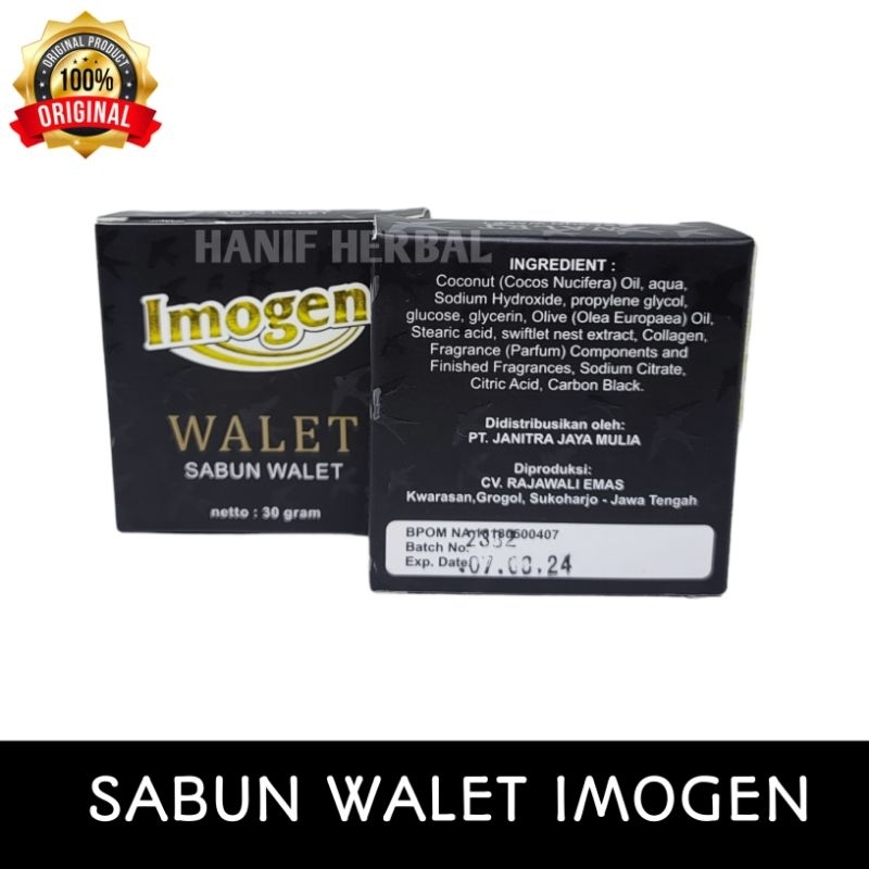 Sabun Imogen Walet Sabun Black Walet Sabun Wajah BPOM Original Asli 100% Murah Harga Perbar