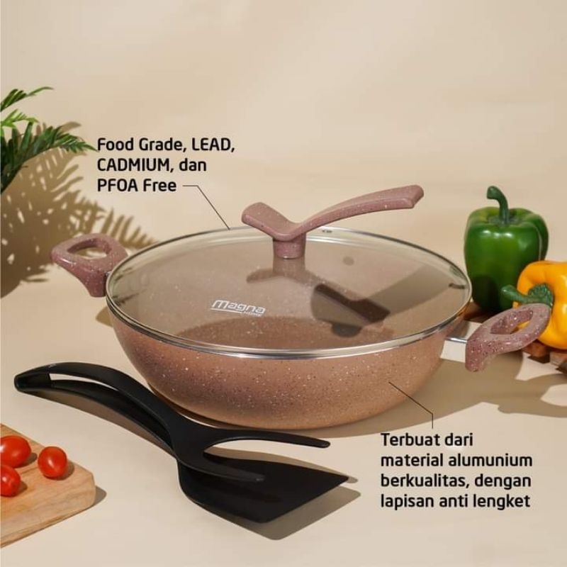 Wok pan Magna Elite Wok pan gold