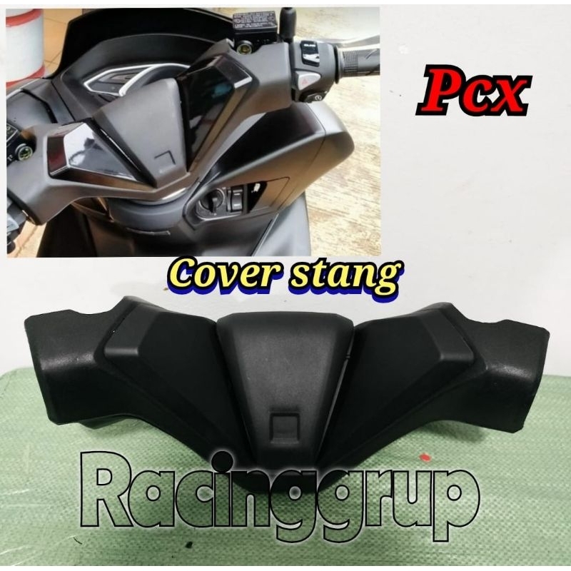 COVER TUTUP STANG PLASTIK ABS HONDA PCX 150 DAN 160 NEW PNP TINGGAL PASANG_BLACK