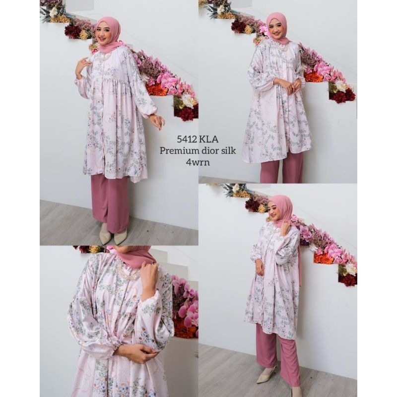 CLEARENCE SALE Setcel Kalula Premium Dior Silk by NARA  / Setelan Tunik Celana  / Setelan Lebaran / 
