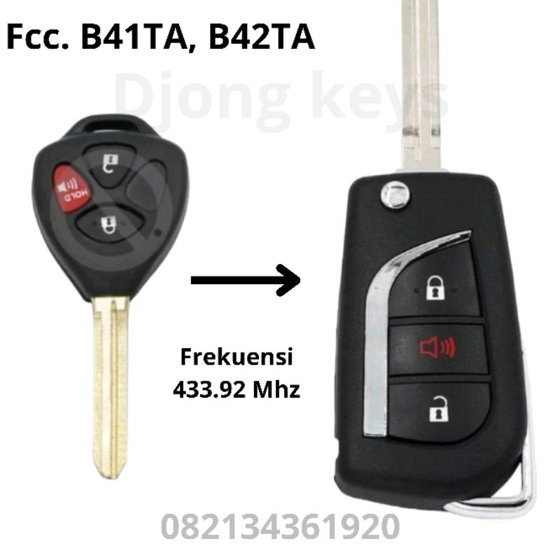 kunci remot alarm lipat/flipkey Toyota innova 2005-2015