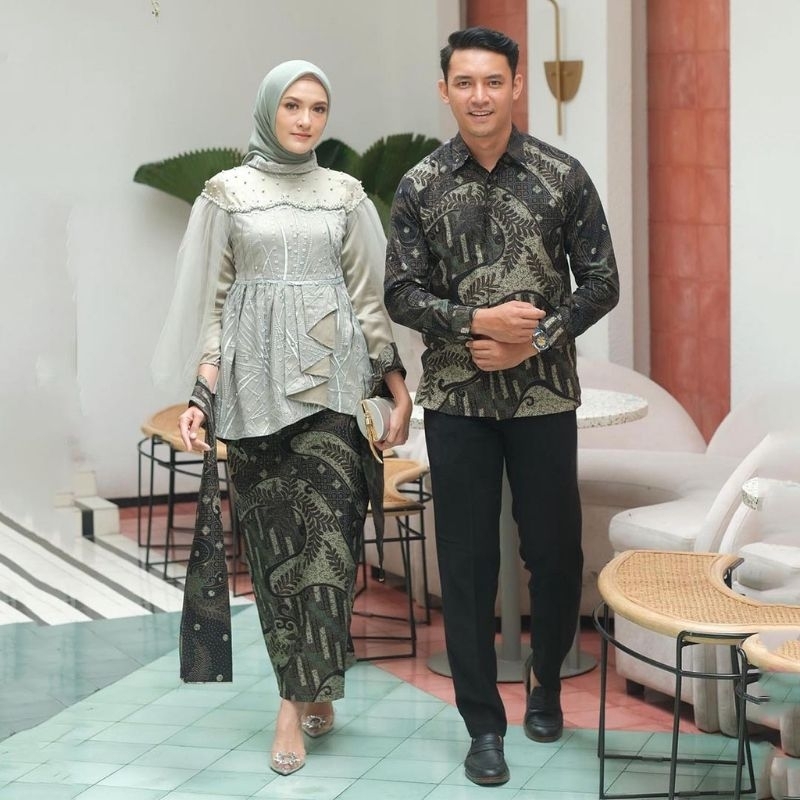 TERBARU | Couple Talita Sage | Baju couple kondangan | batik songket couple | gamis couple pesta | baju kondangan couple | kebaya couple tunangan | set couple || kebaya couple || dress couple baju couple keluarga || kebaya lamaran wanita || batik couple