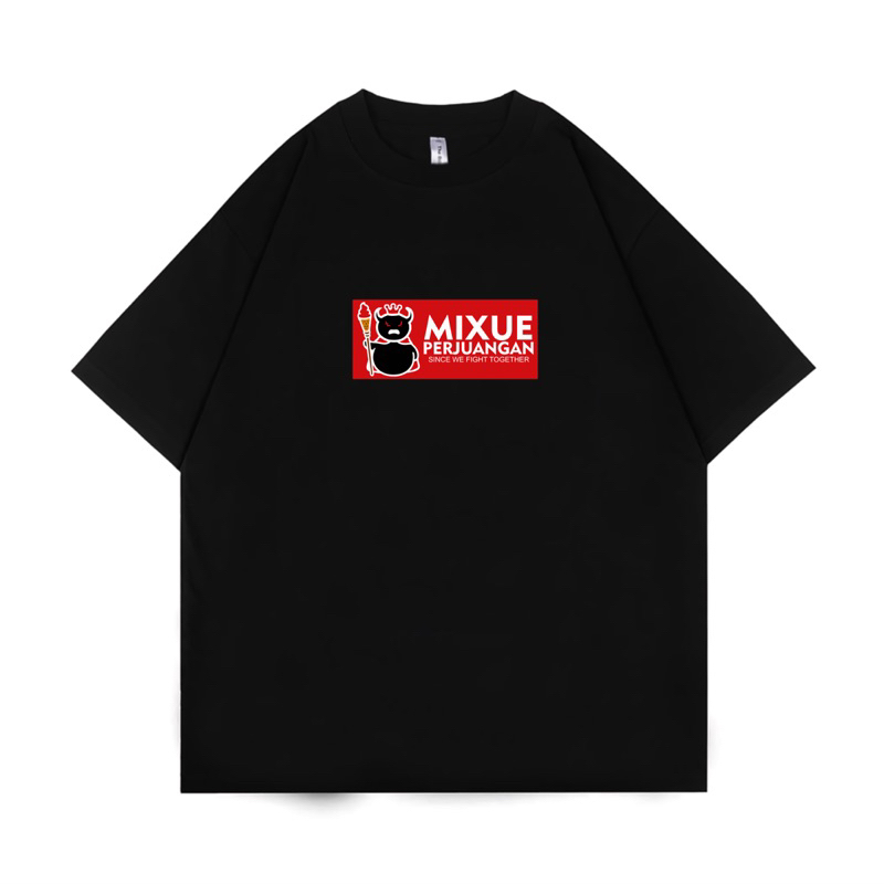 Kaos Baju MIXUE PDI PERJUANGAN BANTENG - Tshirt Parodi lawak plesetan Vintage oversize hitam - Pria 