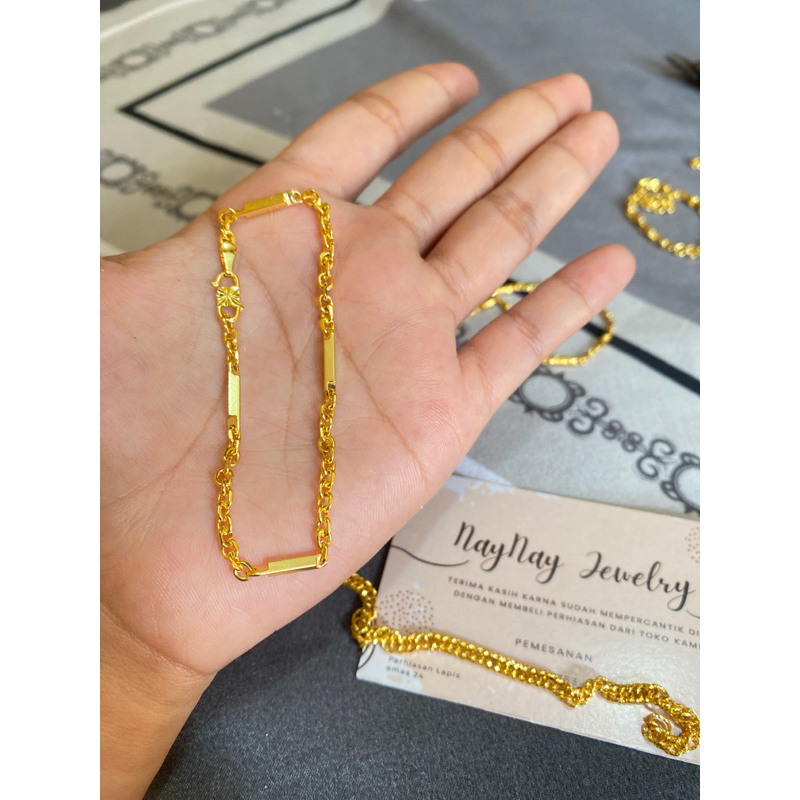 Gelang medan balok anak warna 24k