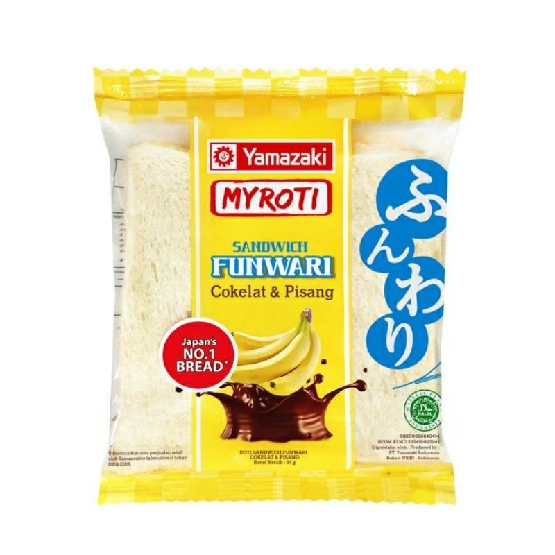 

MYROTI Sandwich Funwari Cokelat dan Pisang 96 g
