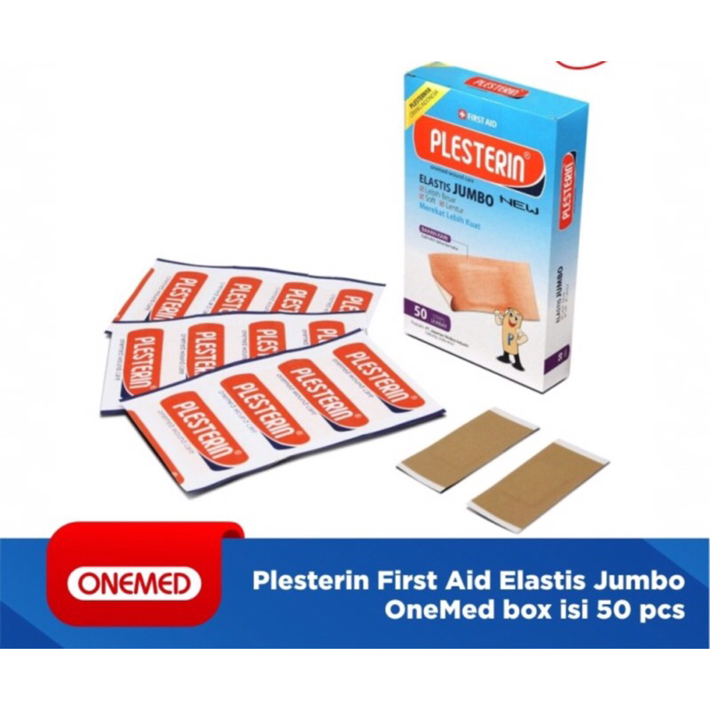 PLESTERIN JUMBO 50'S / PLESTERIN FIRST AID ELASTIC JUMBO ONEMED BOX ISI 50 PLESTER LUKA ONEMED