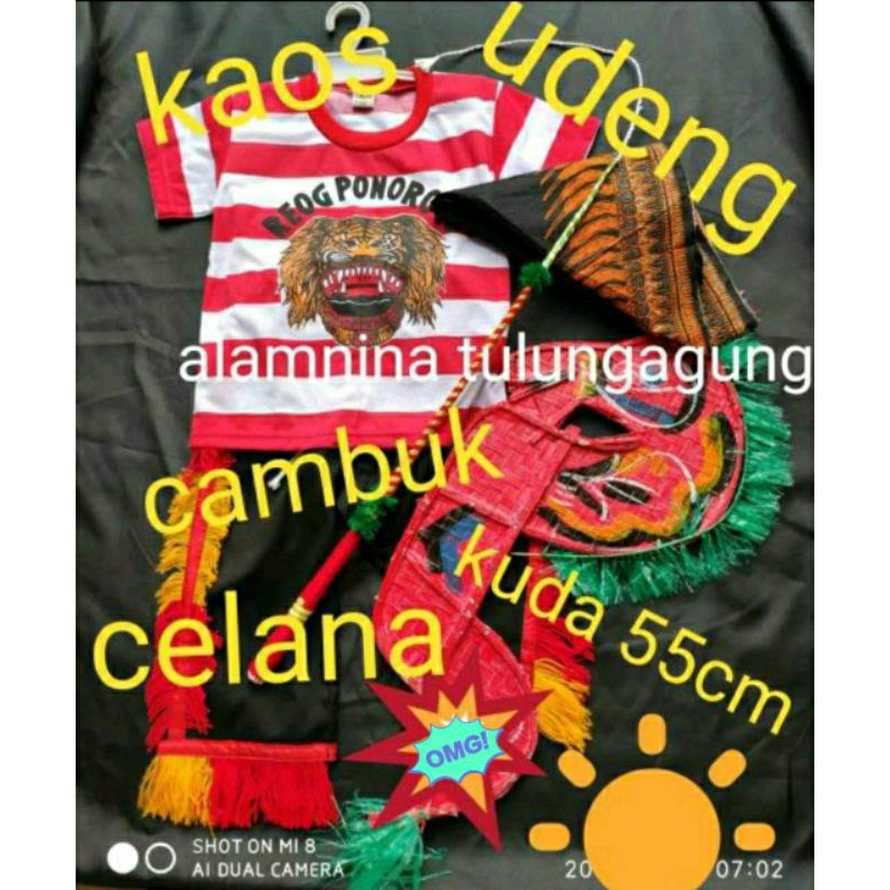 setelan kaos reog ponorogo udeng jawa kuda lumping cambuk anak anak