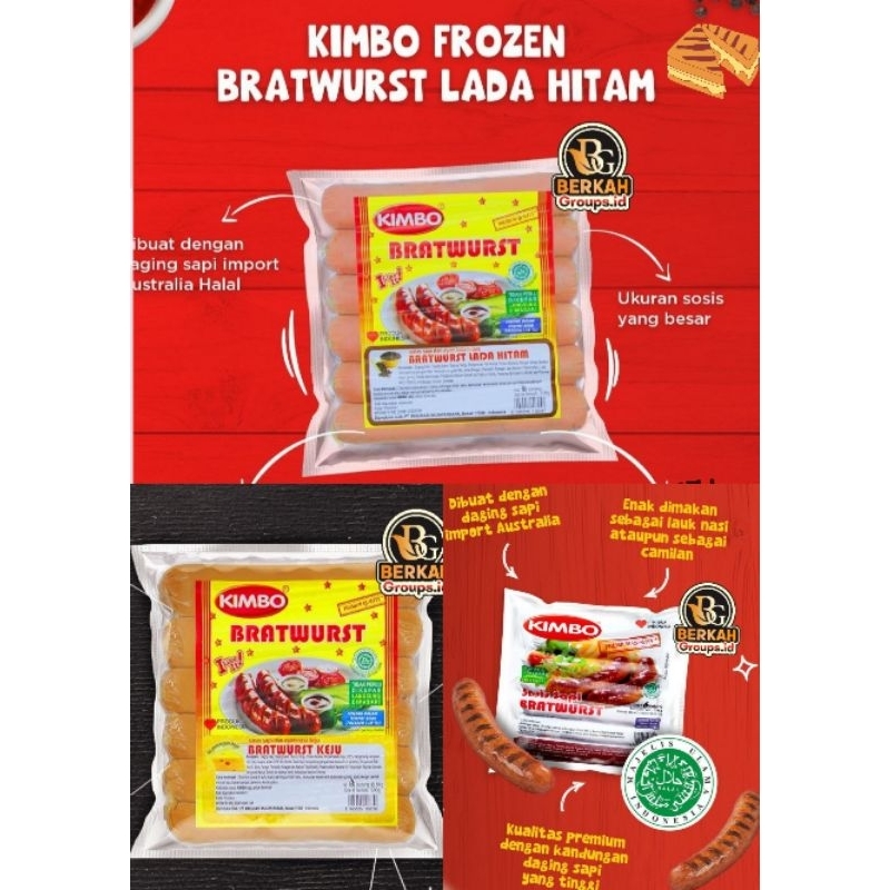 

SOSIS KIMBO Bratwust - Lada Hitam - Keju 500g