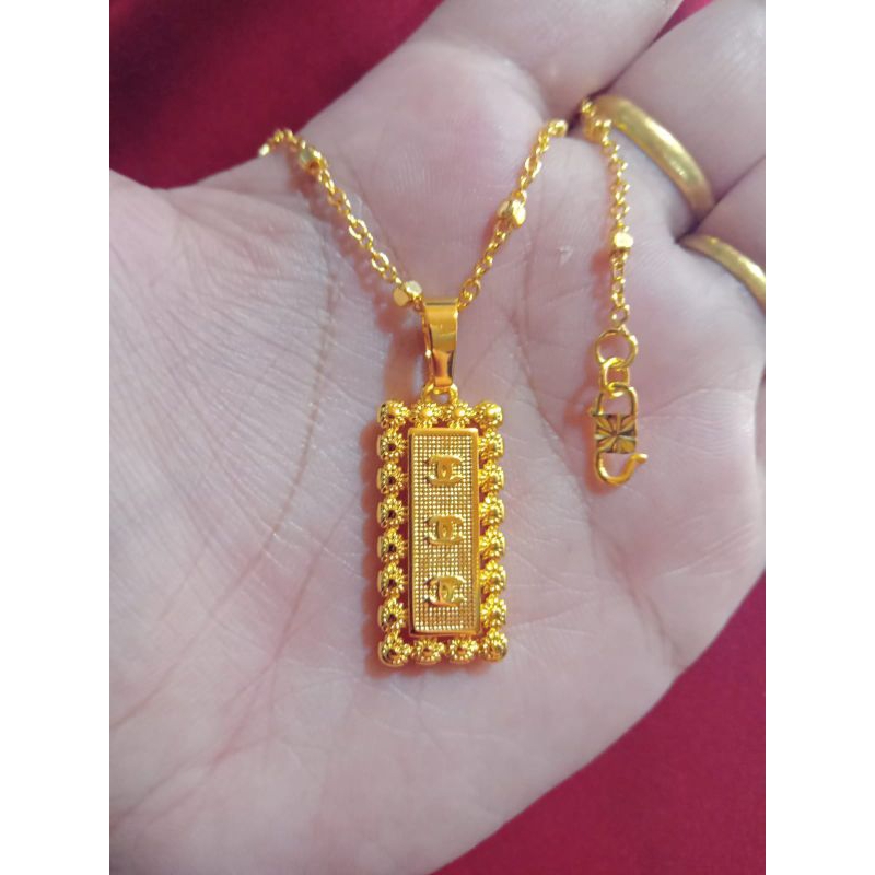 kalung Medan pentul cc bunga 50cm lapis emas 24k