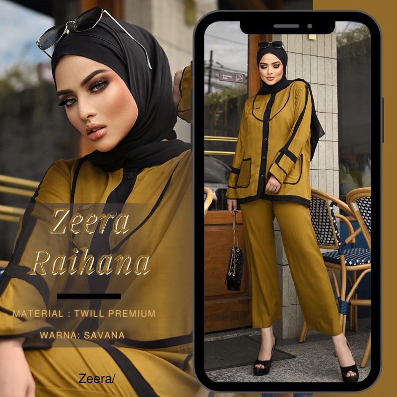 Daster Arab Zeera RAIHANA One Set Out Fit Rayon Twill Premium