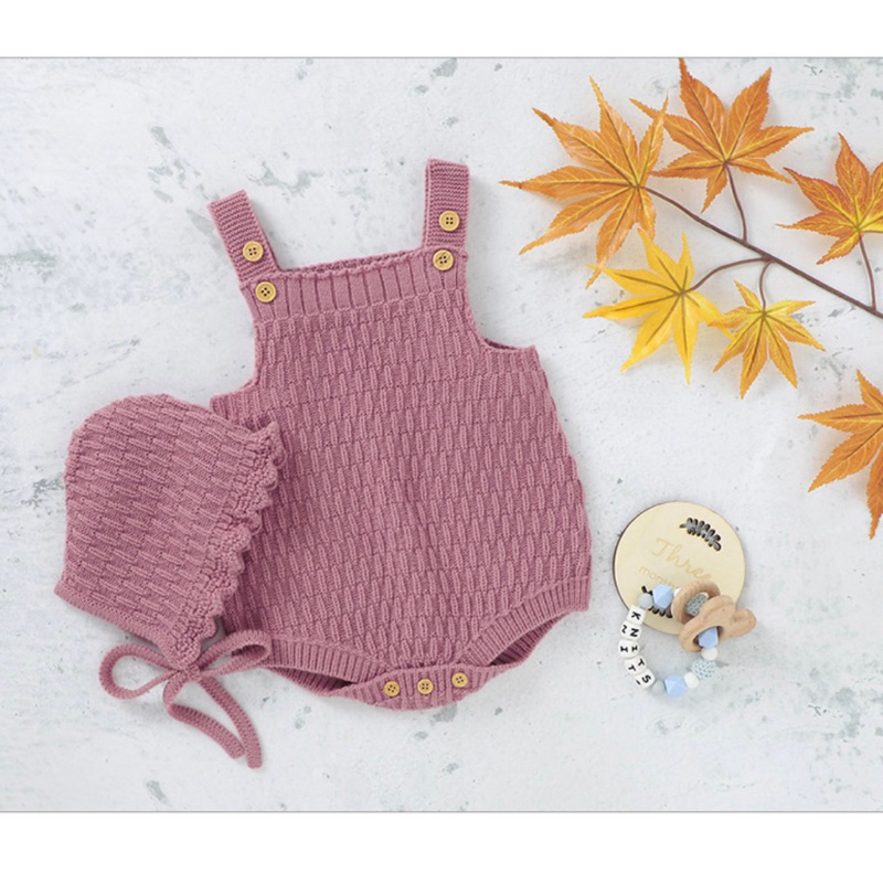 Rylee knit romper bayi perempuan rajut