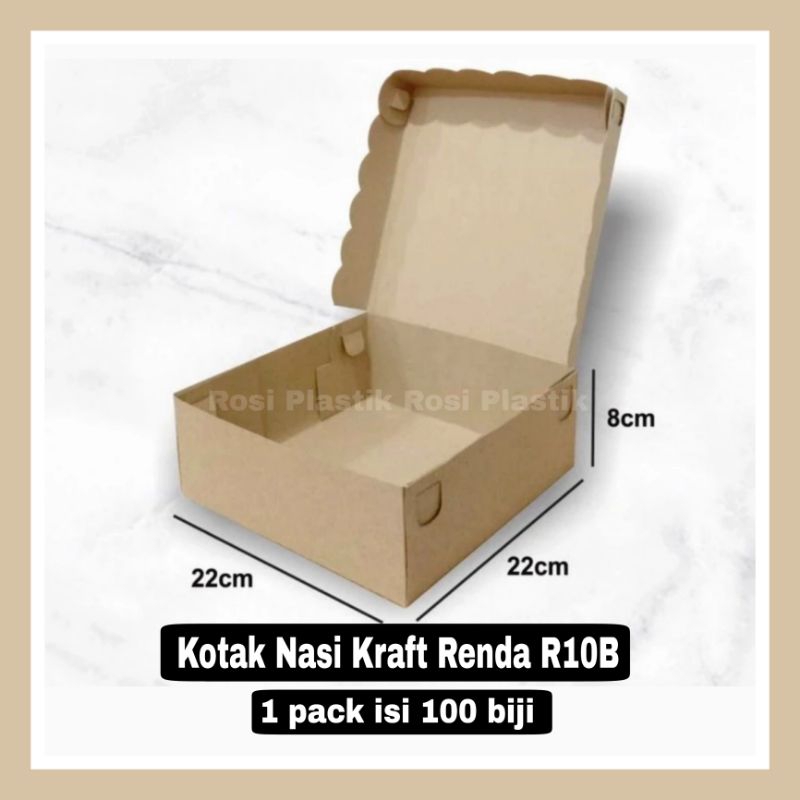 

Kardus Nasi & Kue Kraft (1 PACK) isi 100 BIJI / Kotak R10B R10K R8 R7 NBK R6 R5 R3 / Dus Makan & Kue