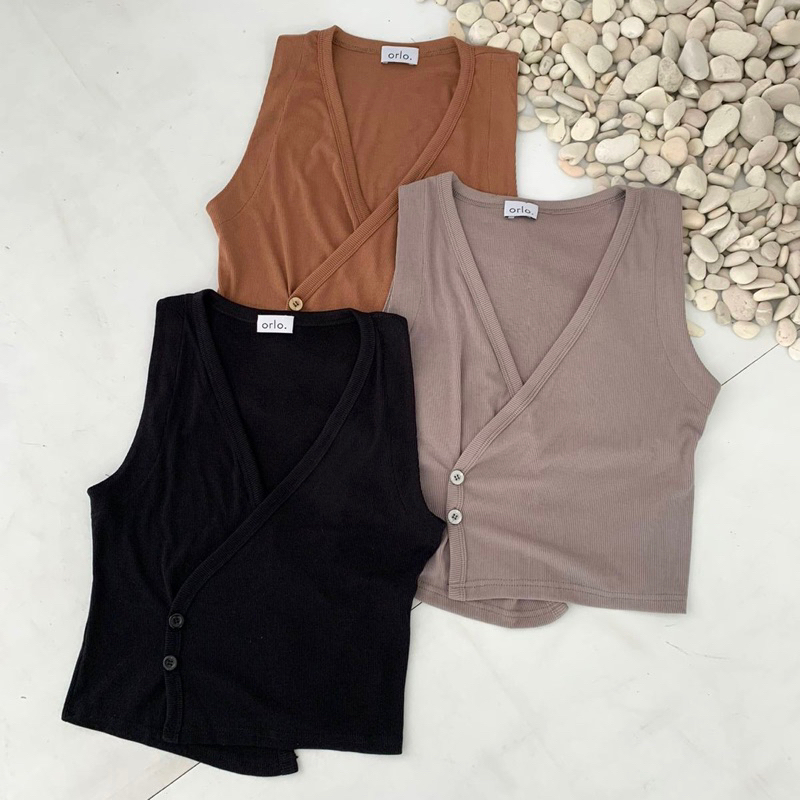 MILAN SET | Setelan Wanita Ribbed Knit Vest Set Celana Panjang Highwaist Highwaisted Pants Rompi Wanita Set