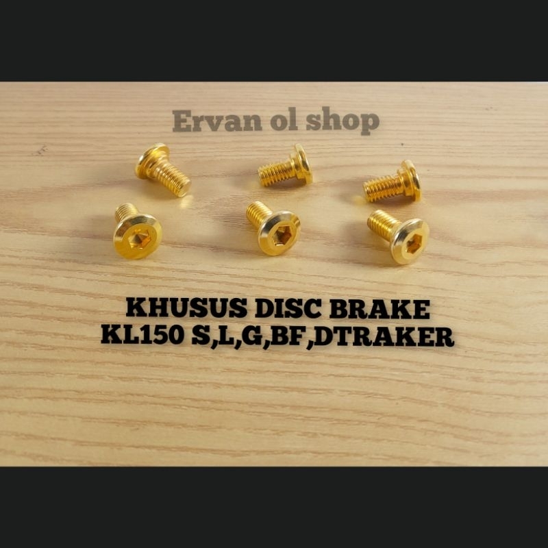 BAUT DISC BRAKE KLX150 BAUT PIRINGAN CAKRAM KLX150 WARNA EMAS