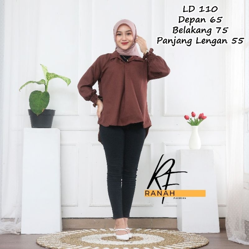 Kemeja Blouse Alenza Kemeja Polos Wanita Monalisa