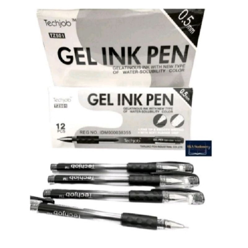 

1 Pak (12 Pcs) Pulpen Techjob TZ501 Gel 0.5 / Pena Techjob Gel Ink Pen