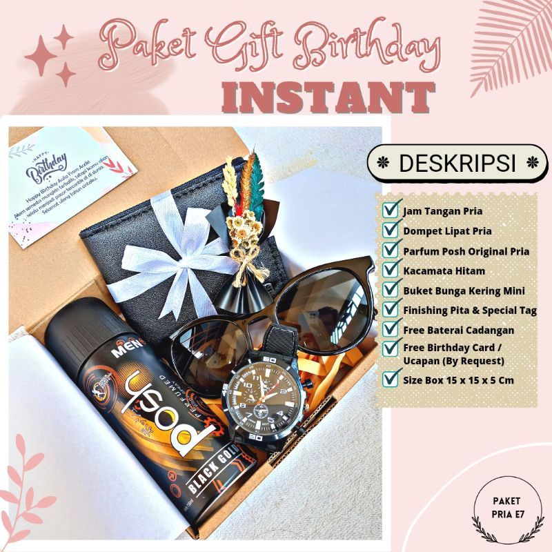 Hampers Giftbox Ulang Tahun Cowok Kado Jam Tangan Dompet Parfum