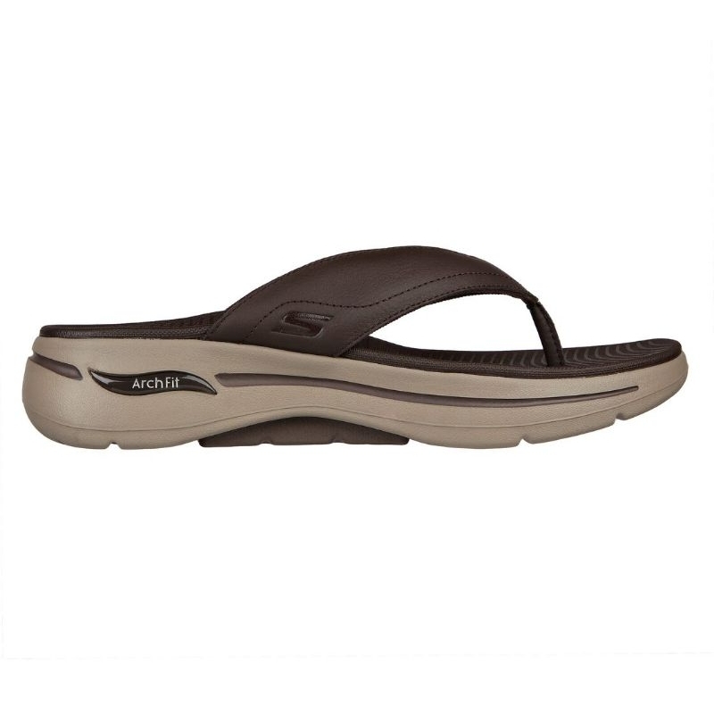 Skechers Go Walk Arch Fit Sandal Surfacer Brown 229022/BRN Sendal Pria Original